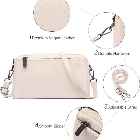 Crossbody Bag for Women, Vegan Leather Top Handle Handbags Small Shoulder Purse - Picture 4 of 6